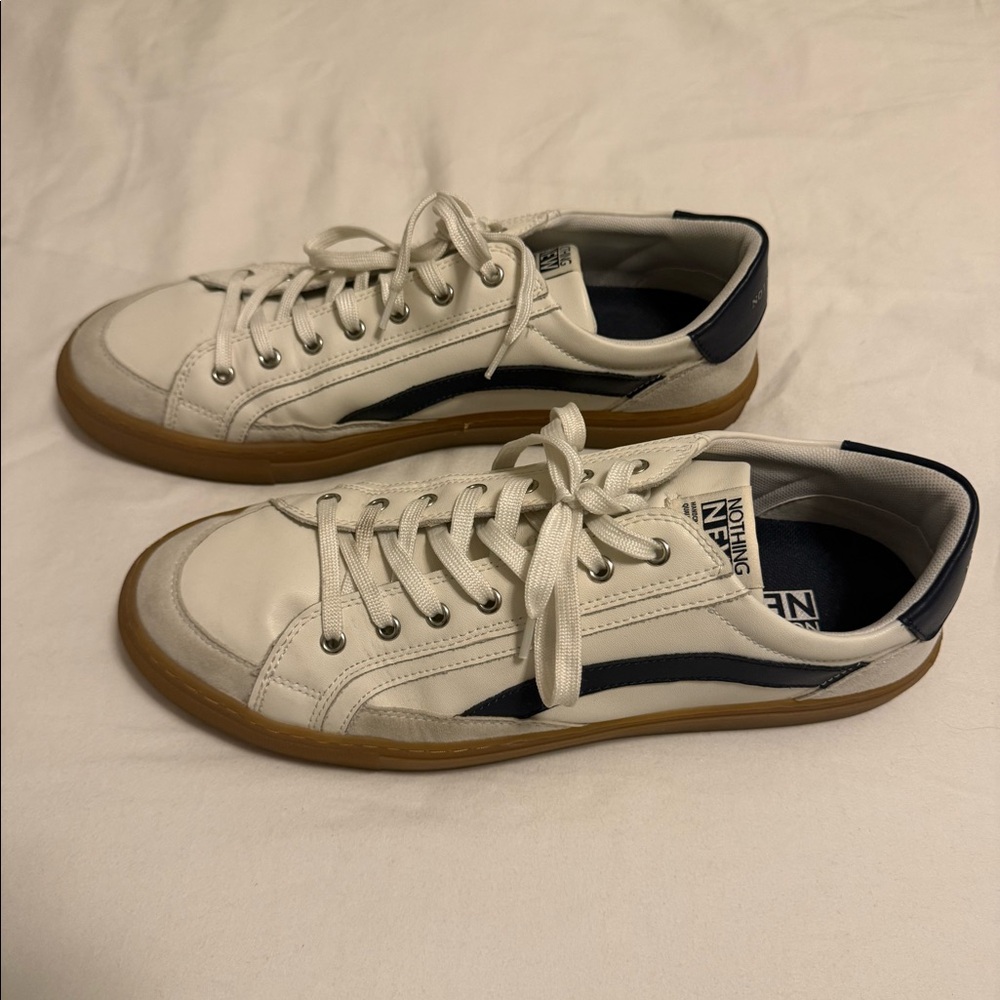 Nothing New Saga Sustainable Low Top Sneakers Off White Blue Size 11.5